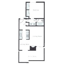 1 Bed, 1 Bath Model floor plan